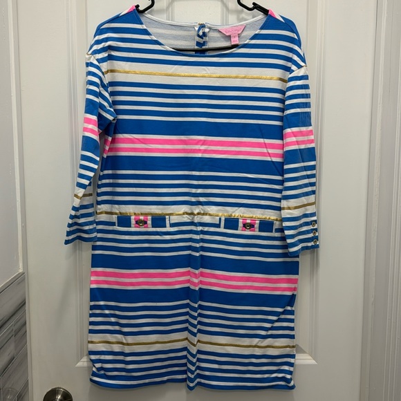 Lilly Pulitzer Blue and White Striped Dress - Size S - Picture 1 of 6